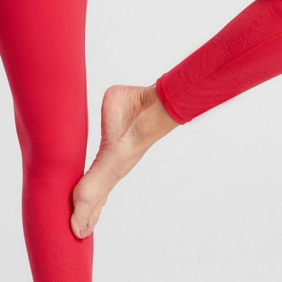 Athleta Revolution lazer cut 7/8 tight Powervita red athleisure woman small - Picture 3 of 16